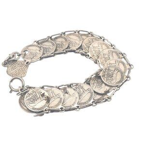 Italian Roma Coin Bracelet Italian Coins of Rome S.P.Q.R Charm Bracelet Vintage-